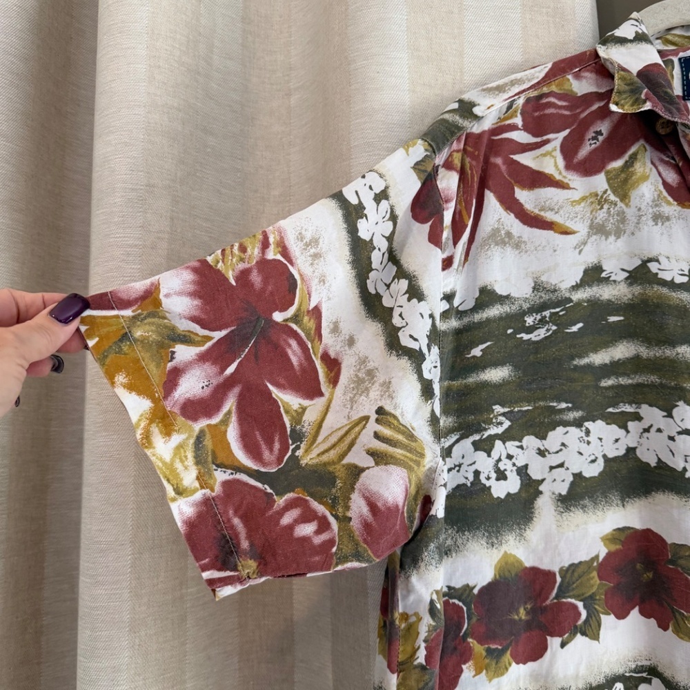 Vintage Tommy Bahama Oversized Relaxed Fit Camp Floral, Beach, Size Medium - Picture 6 of 14